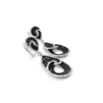 Black and White Diamond Infinity Drop Earrings 